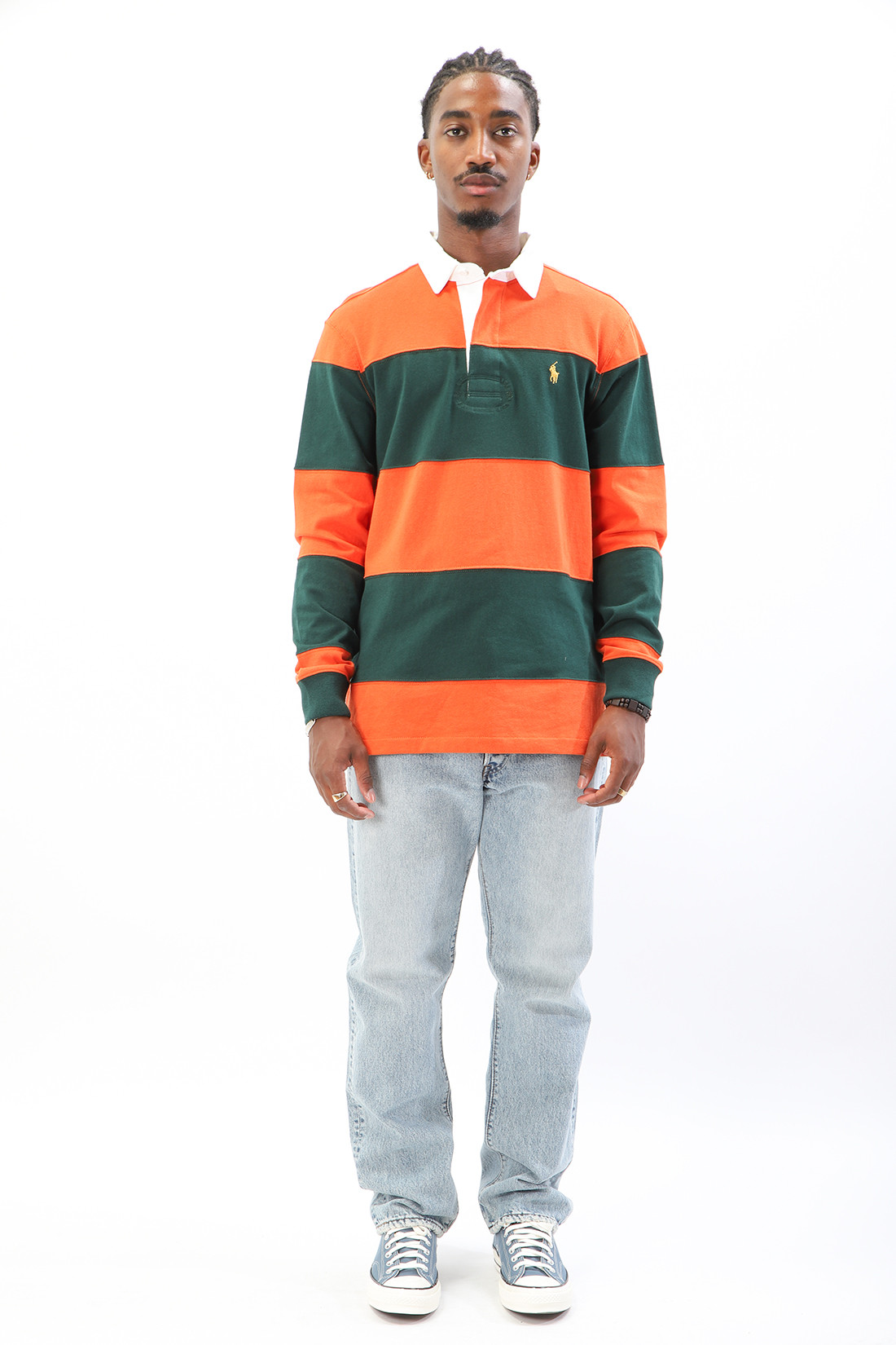 Classic fit polo rugby Green/orange