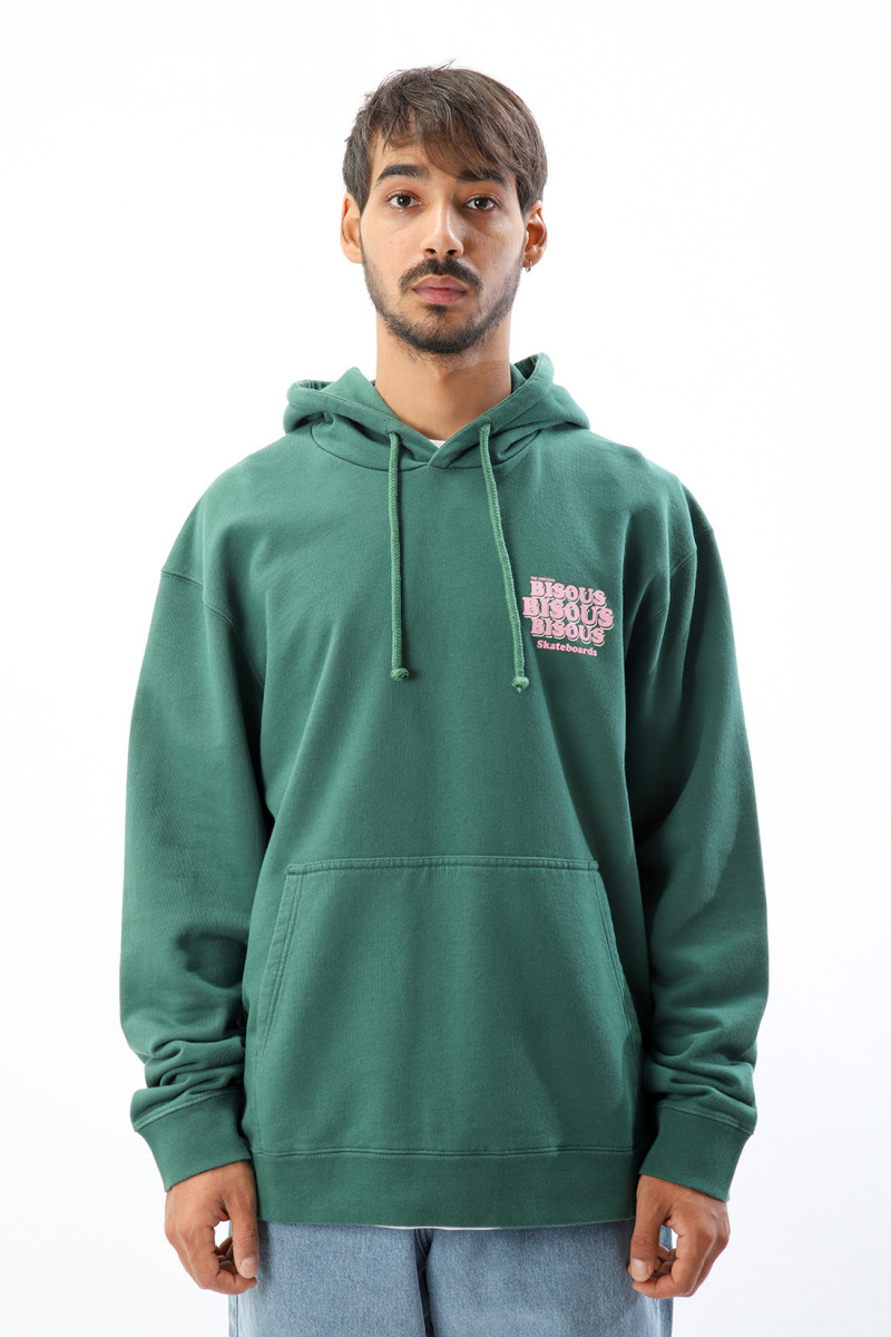 Bisous skateboards Hoodie grease bisous Forest - GRADUATE STORE