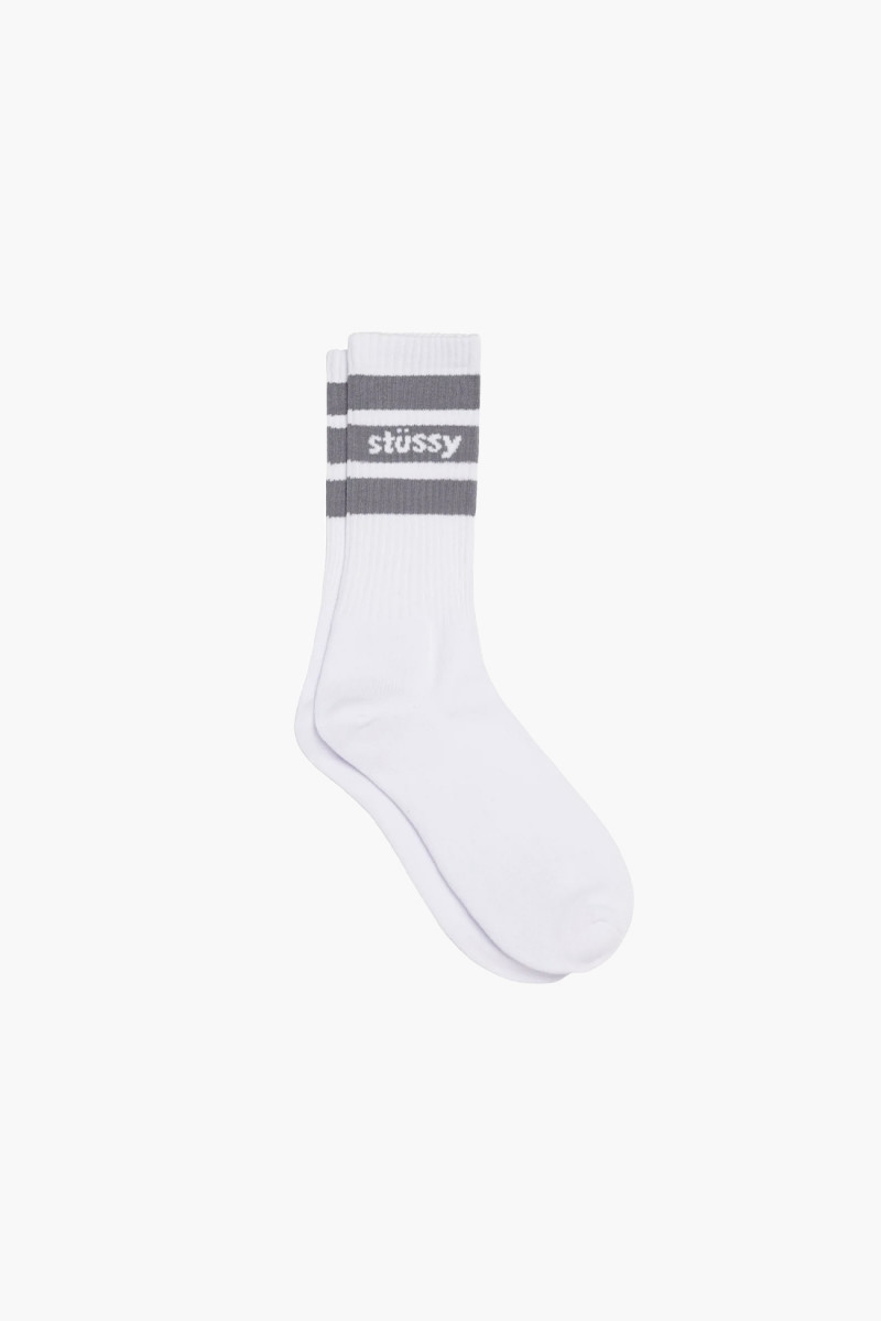 Stripe crew socks White / grey