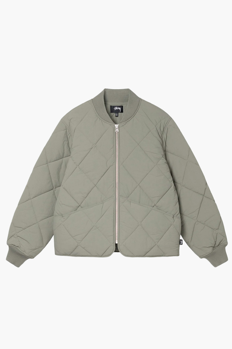 Stussy Dice quilted liner jacket Olive - GRADUATE STORE