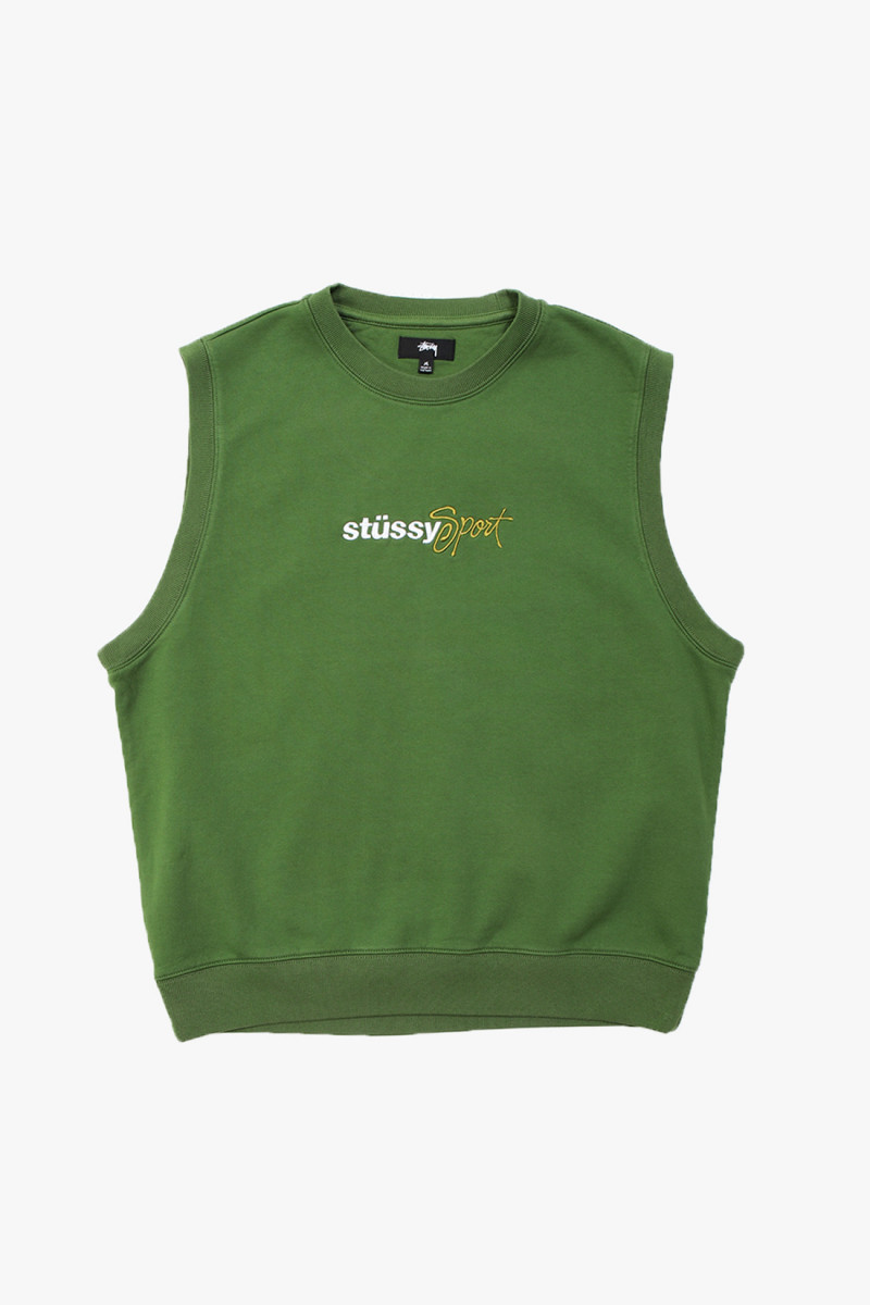 Stussy Stussy sport fleece vest Green - GRADUATE STORE