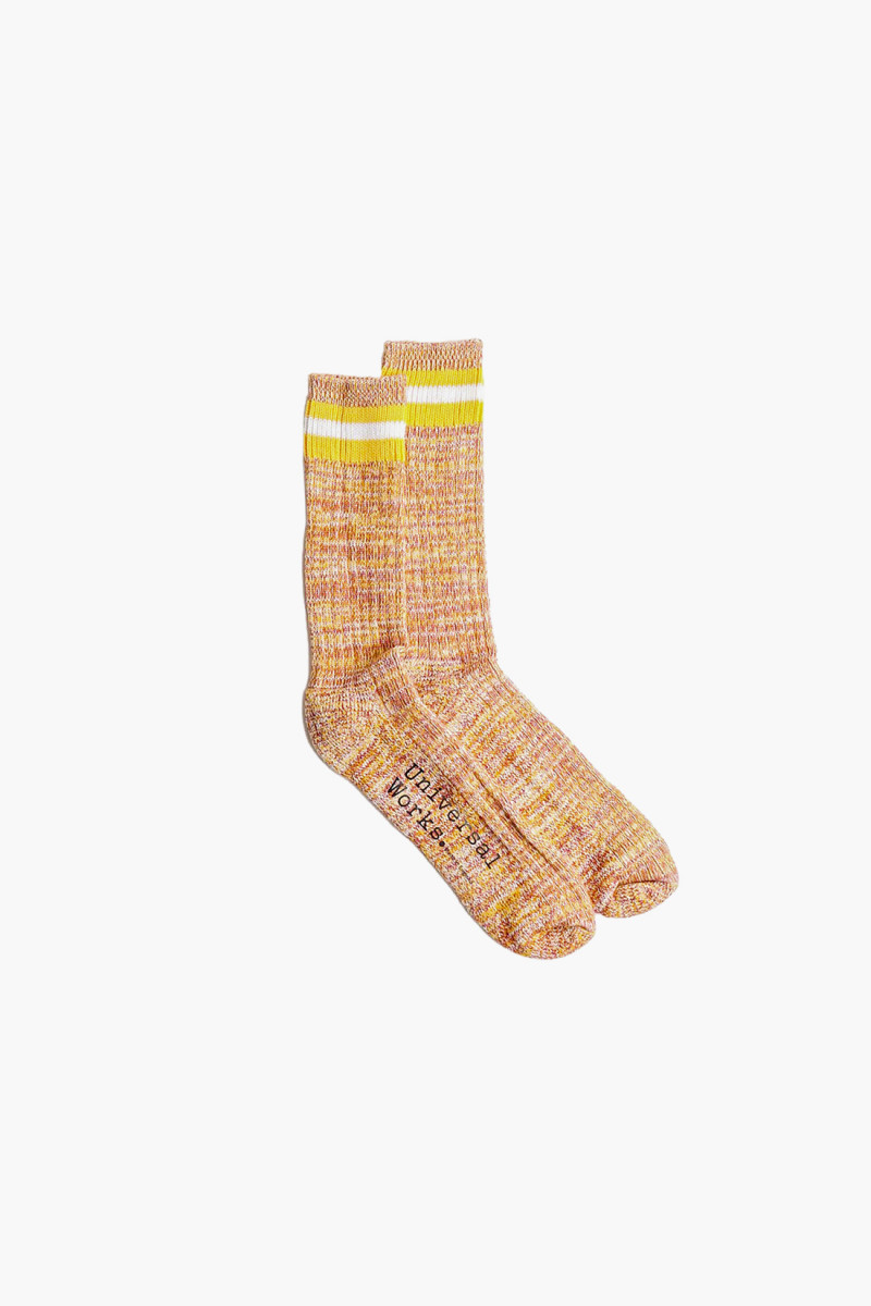 Universal works Everyday stripe sock Yellow - GRADUATE STORE