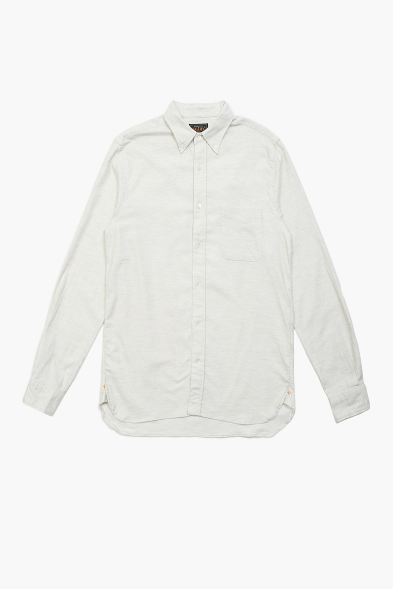 Beams plus B.d. flannel solid Off white - GRADUATE STORE