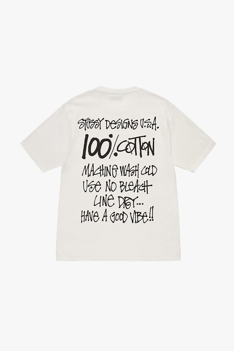 Stussy 100% pig. dyed tee Natural - GRADUATE STORE