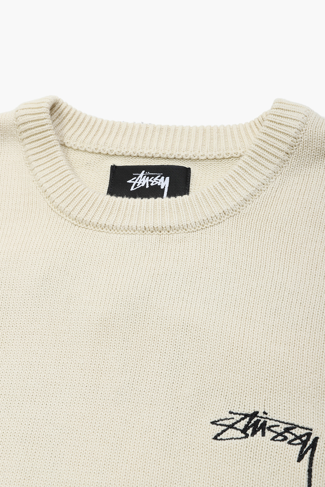 Stussy Care Label Sweater Natural eva.gov.co