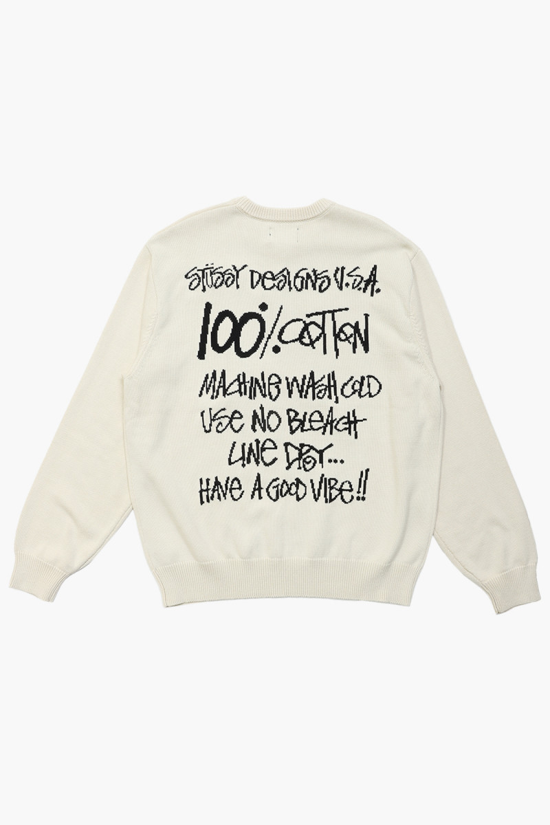 Stussy Care label sweater Natural - GRADUATE STORE