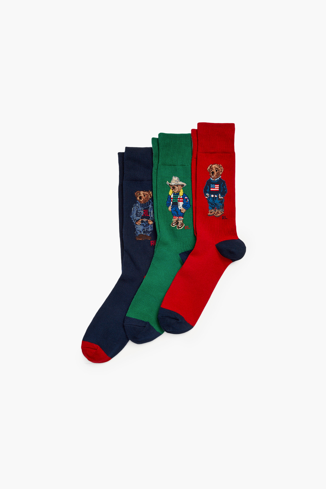 Holiday polo bear box socks Multi
