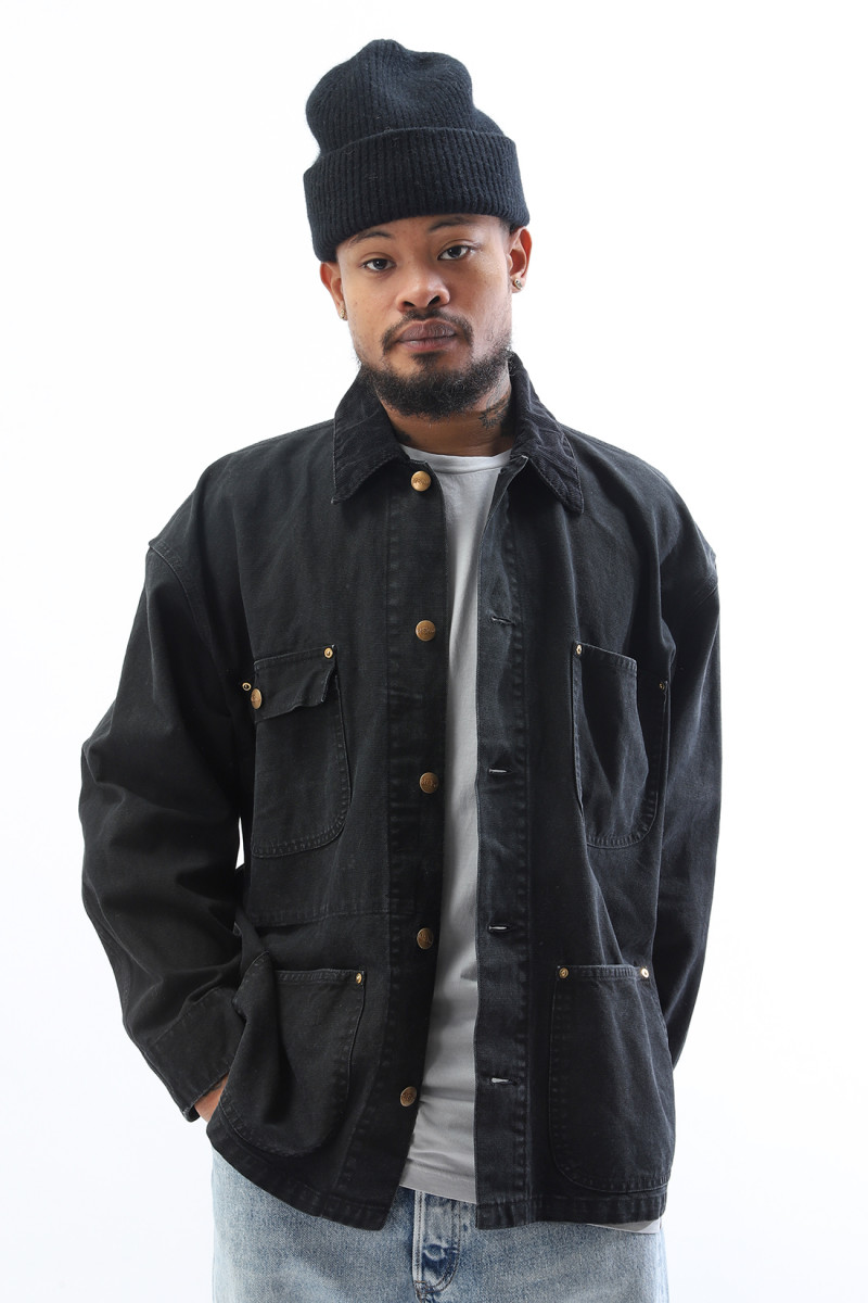 Loose fit oxford coverall Black