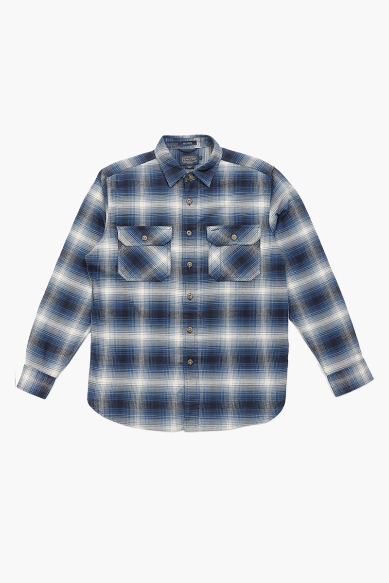 Pendleton Burnside flannel shirt Navy/tan plaid - GRADUATE STORE