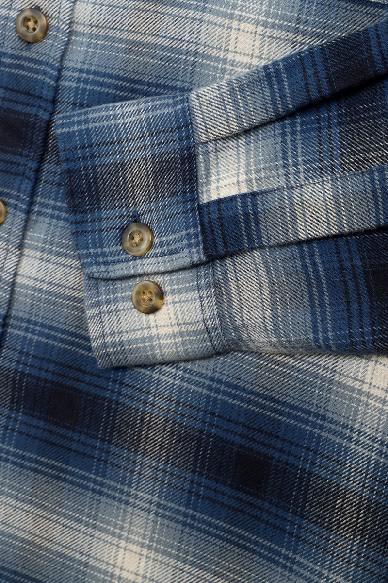 Pendleton Burnside flannel shirt Navy/tan plaid - GRADUATE STORE | EN