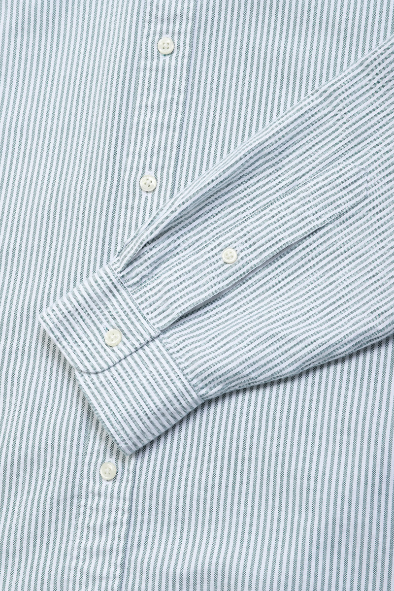 Custom fit stripe oxford shirt Green/white