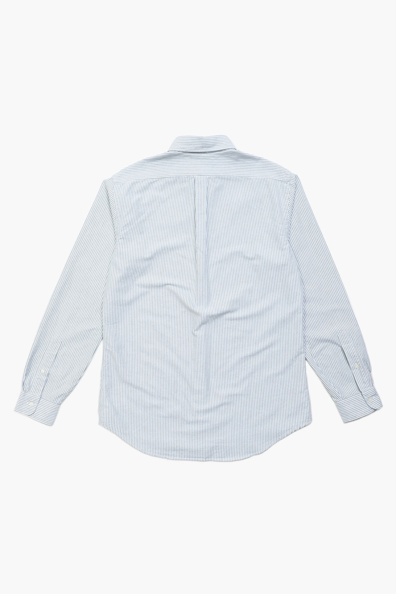Custom fit stripe oxford shirt Green/white