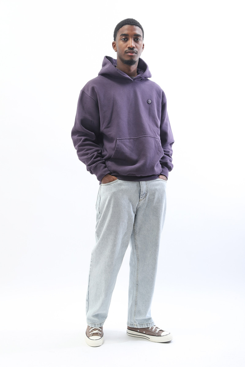 Polar skate co. Patch hoodie dark violet  - GRADUATE STORE