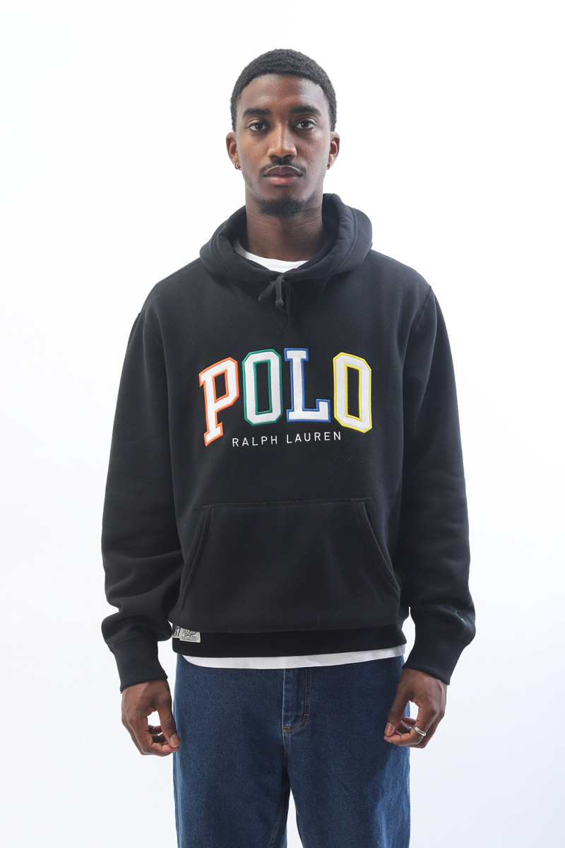 Polo college fleece hoodie Black