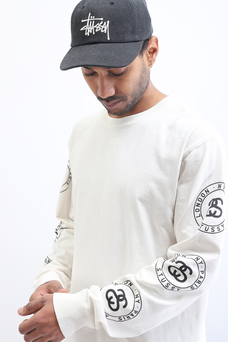 Stussy Seal pig. dyed ls tee White - GRADUATE STORE
