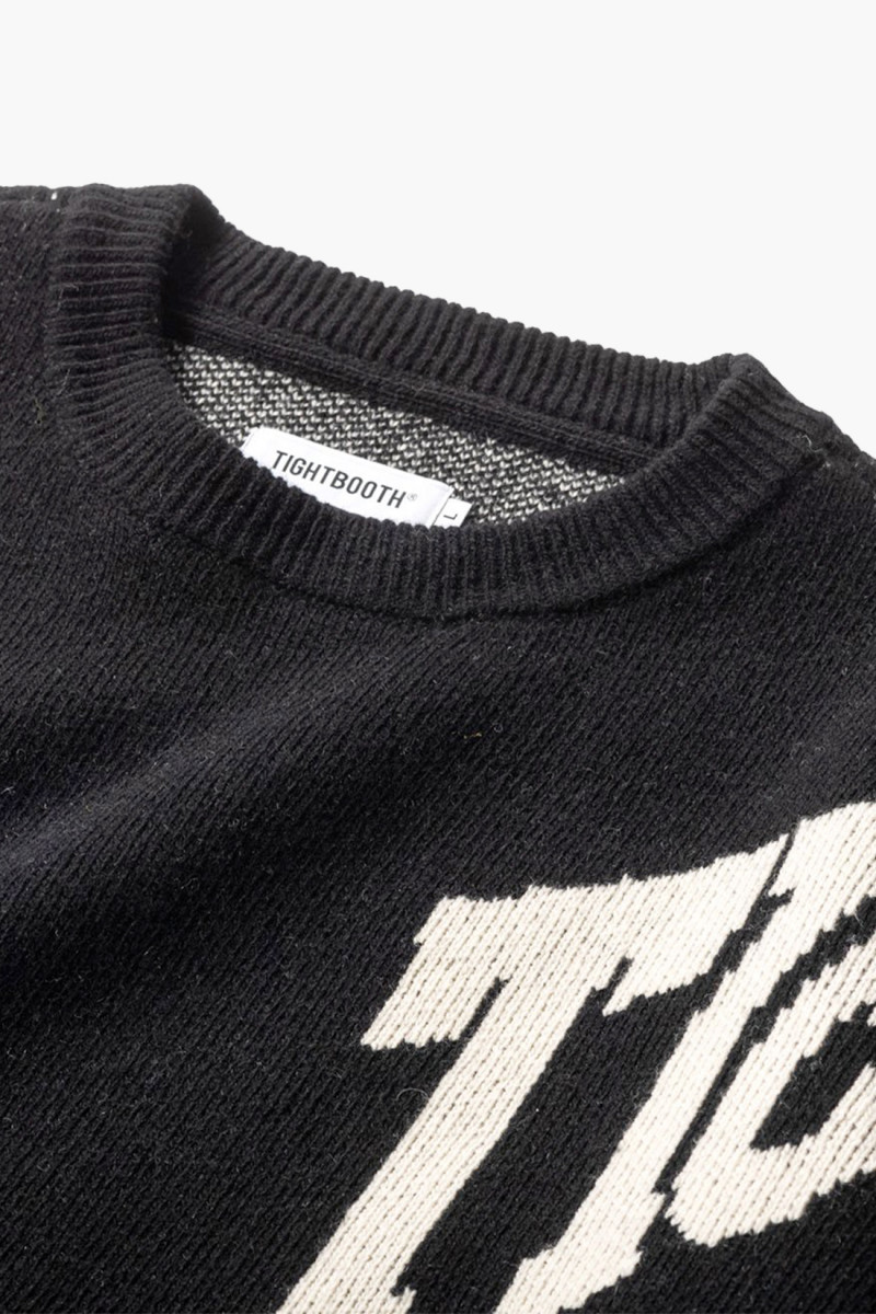 Tightbooth Acid logo knit sweater black - GRADUATE STORE | EN