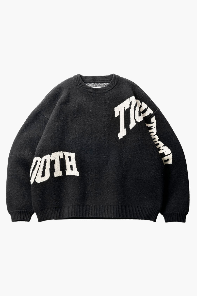 Acid logo knit sweater black