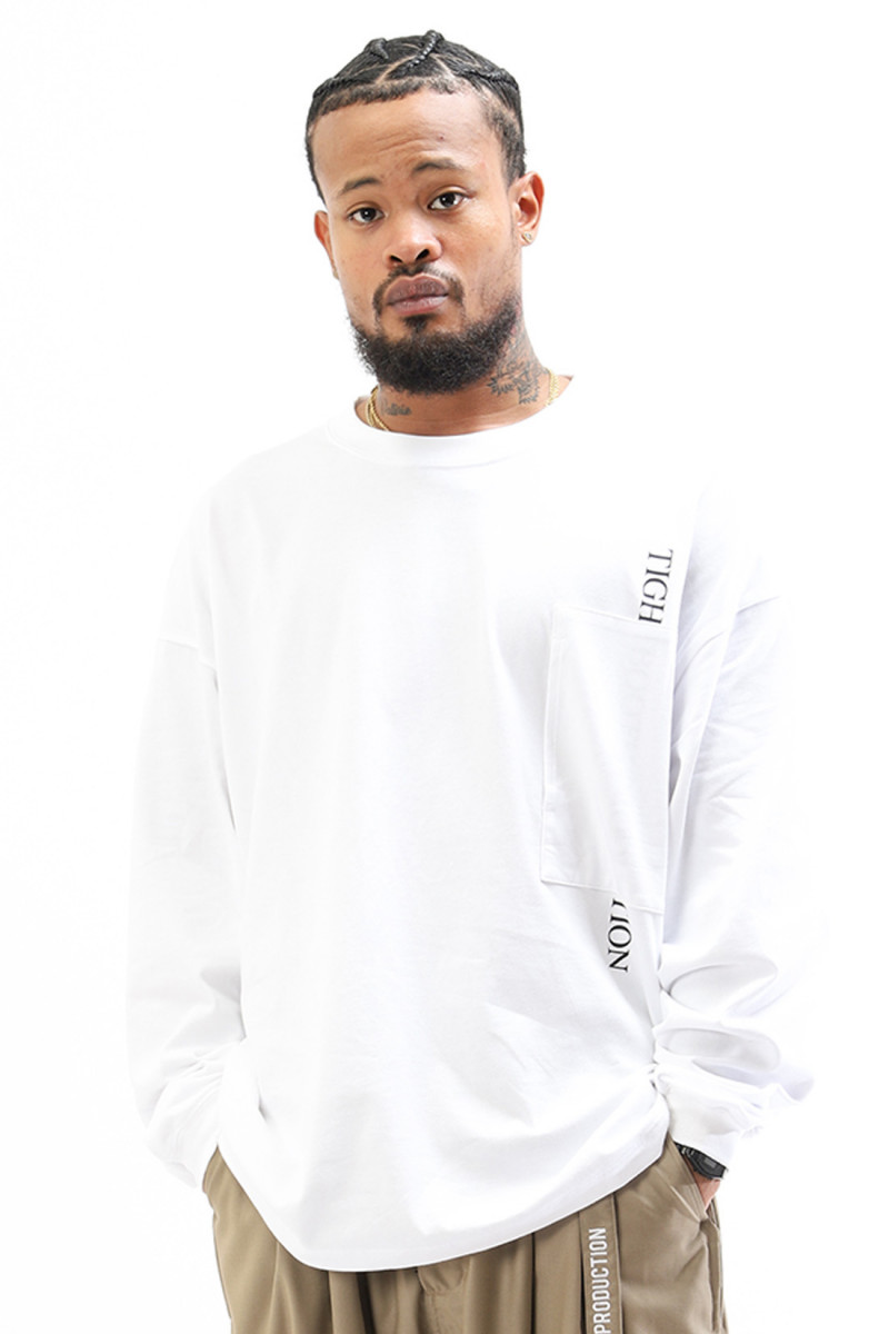 Tightbooth Straight up l/s tshirt white  - GRADUATE STORE