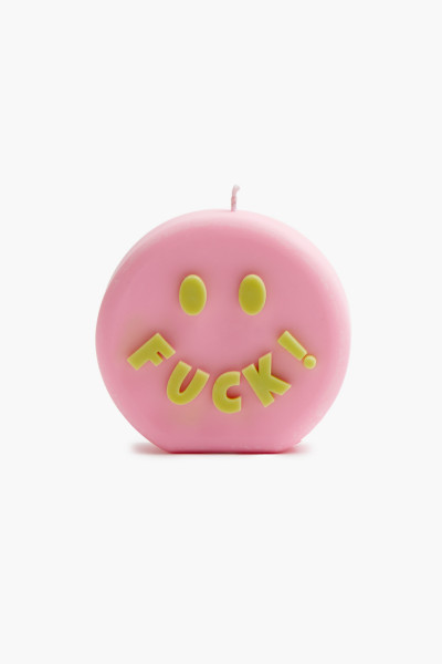 Fuck face candle Pink green