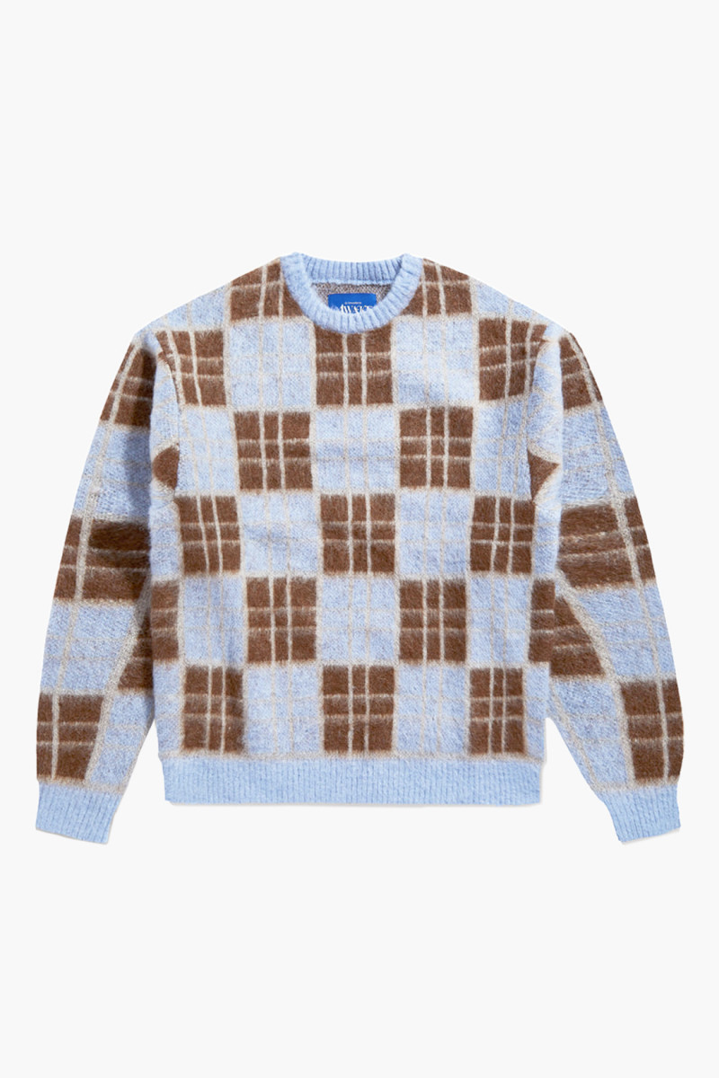Checkered mohair sweater Blue