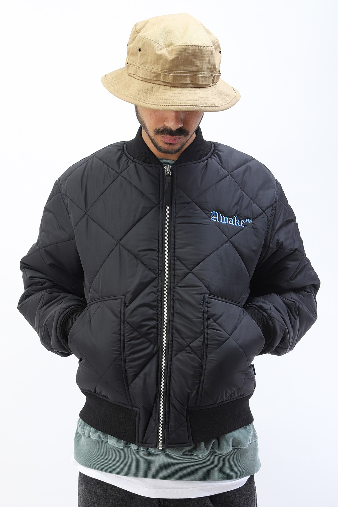 ボンバージャケットawake ny QUILTED PATCH BOMBER JACKET