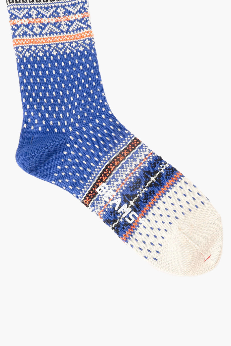 Beams plus Nordic socks Blue/base - GRADUATE STORE