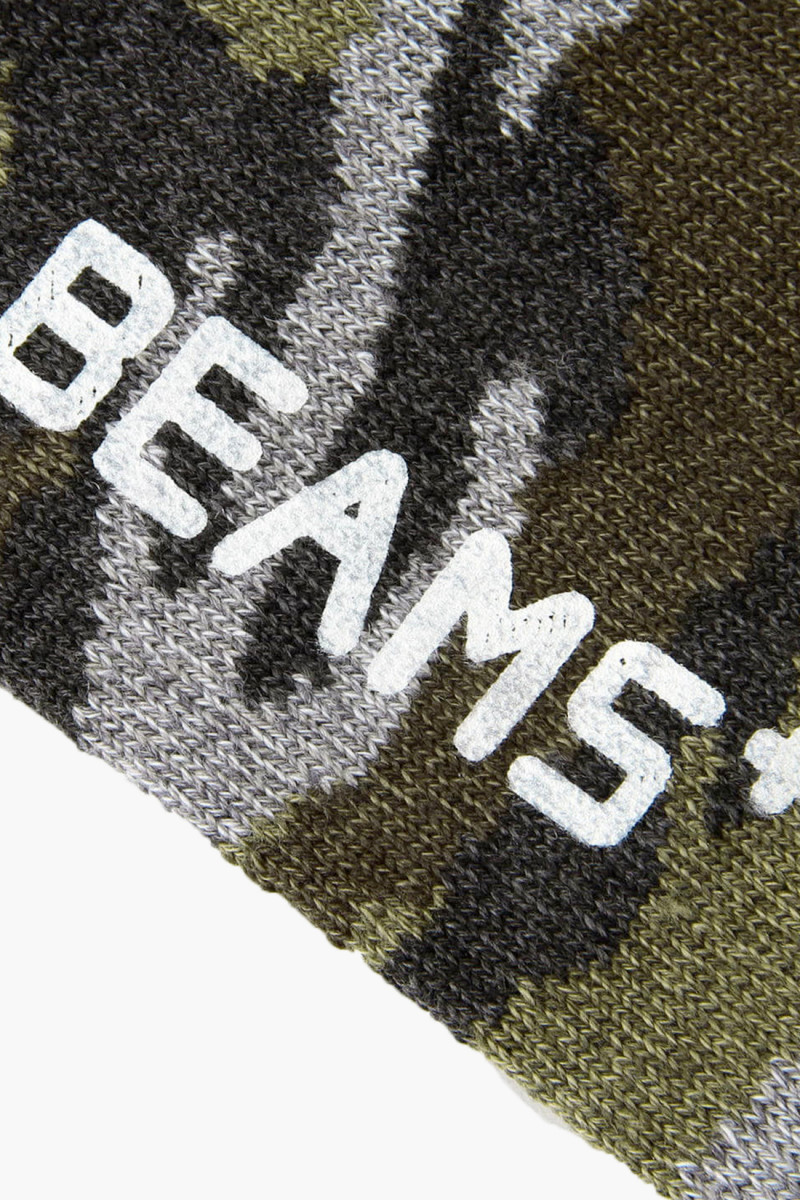 Beams plus Melange camo socks Charcoal - GRADUATE STORE