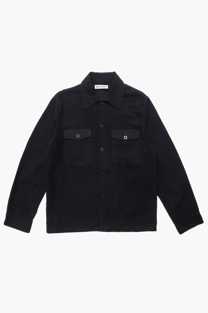 Evening coach jacket Black brushed cotton