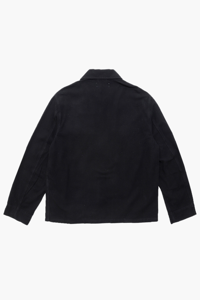 Evening coach jacket Black brushed cotton