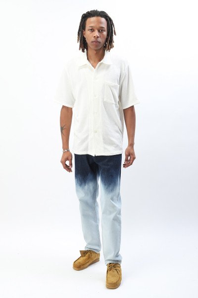 Box shirt shortsleeve White boucle