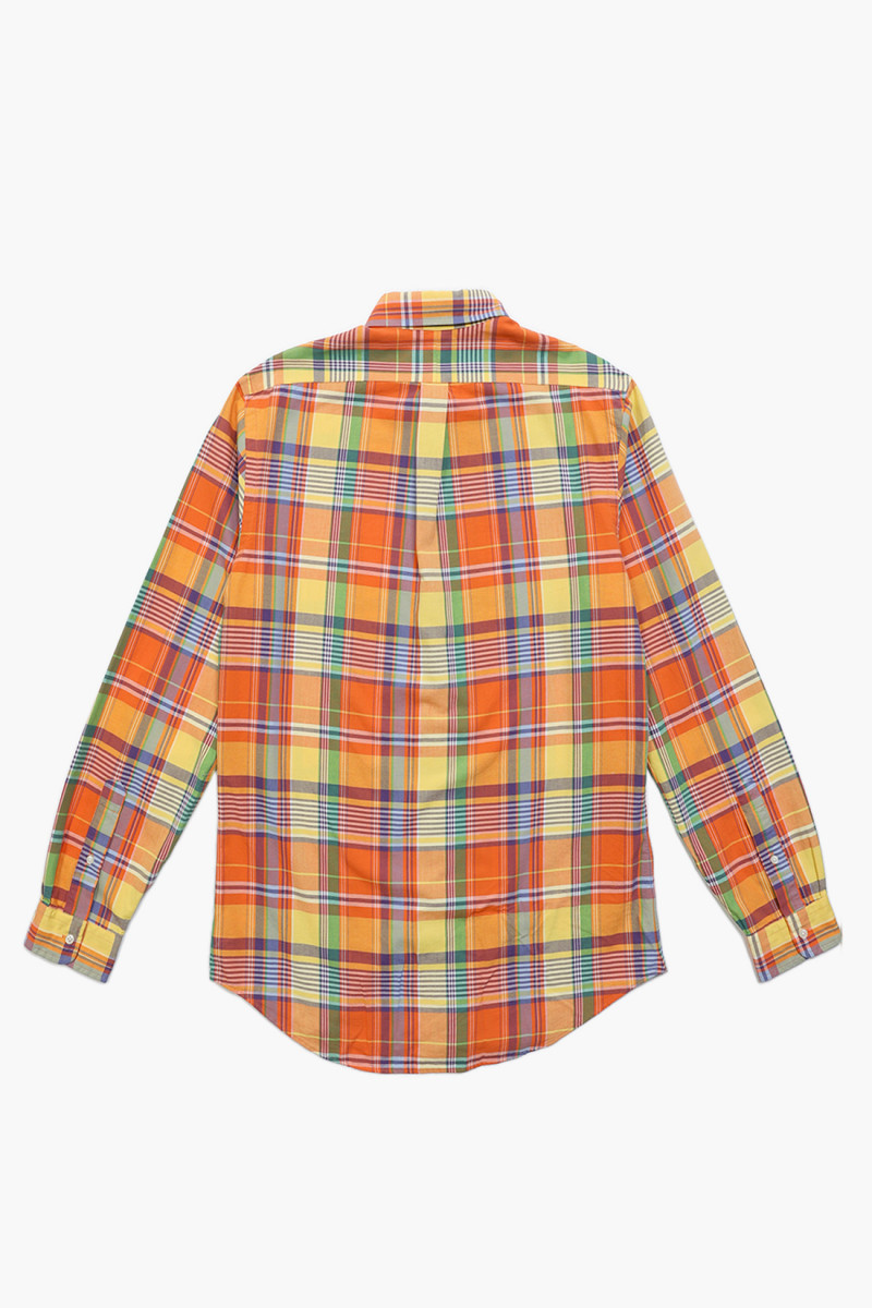 Custom fit tartan oxford shirt Orange/yellow multi