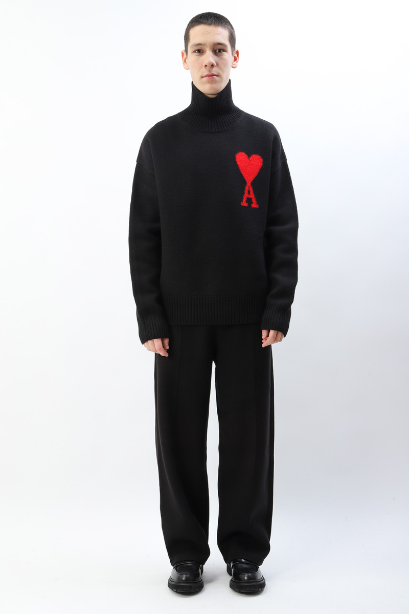Pull oversize col cheminee ami Black/red