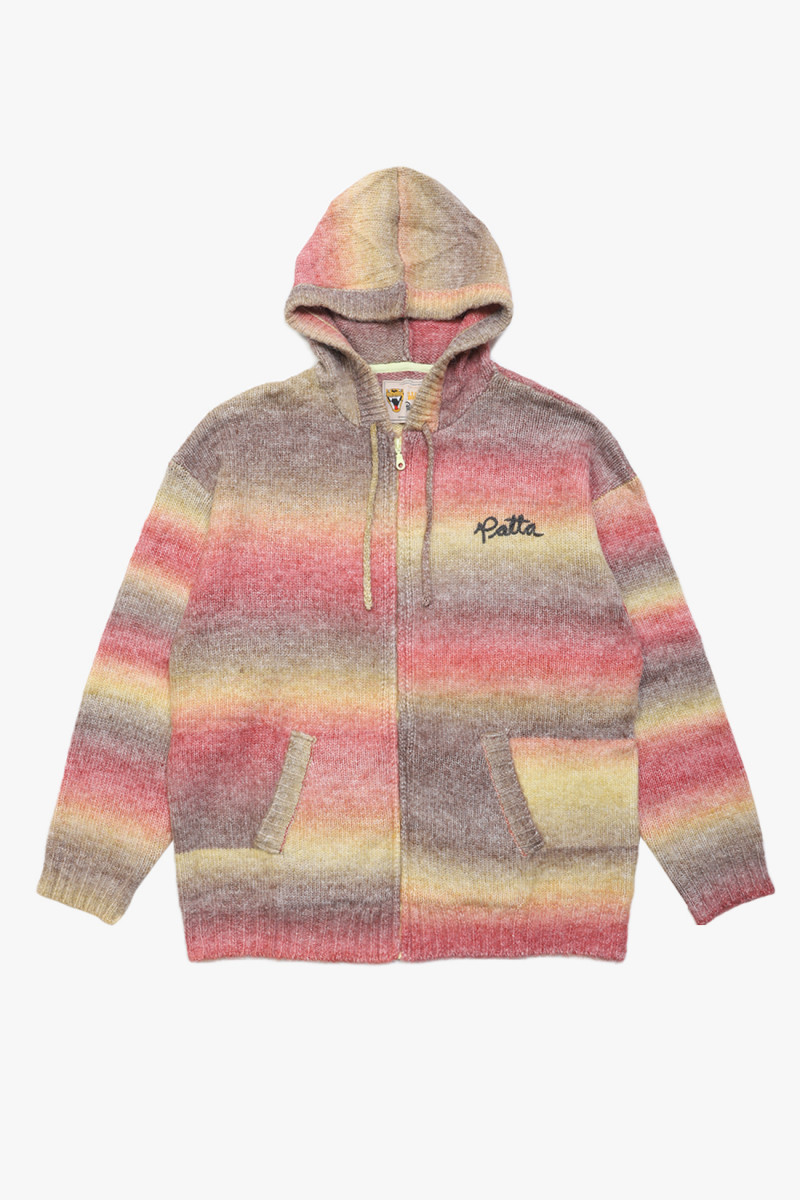 Rainbow knitted hooded sweater Multi