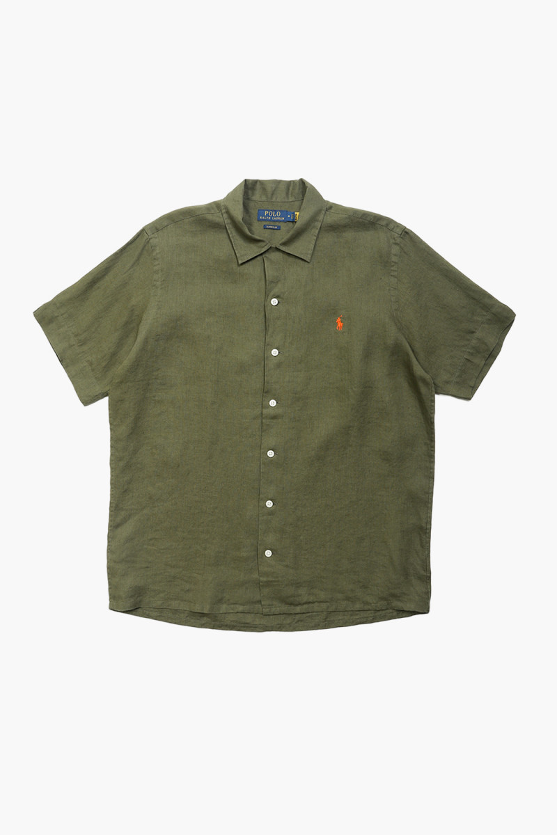 Classic fit s/s shirt linen Green