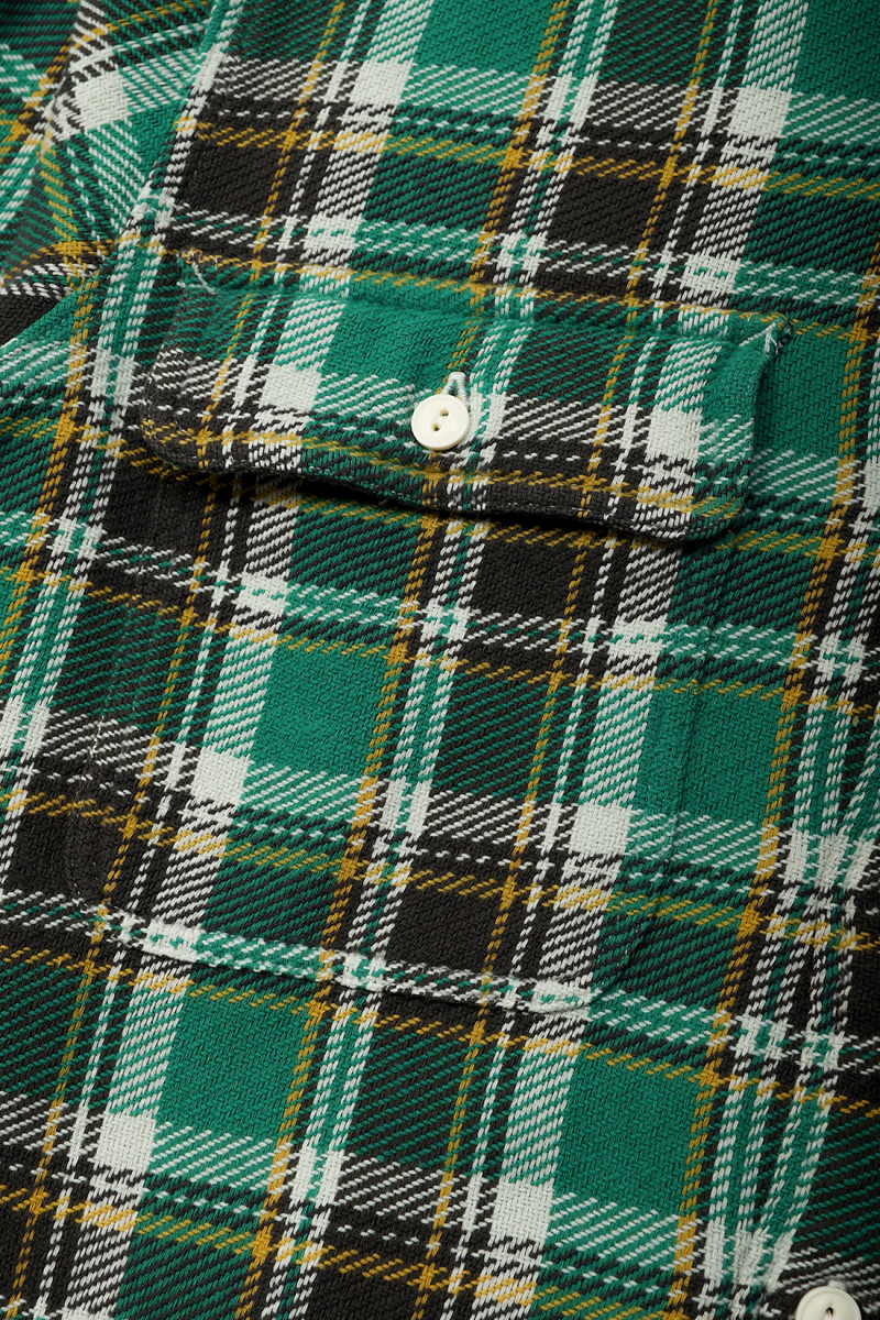 Classic fit flannel work shirt Green multi
