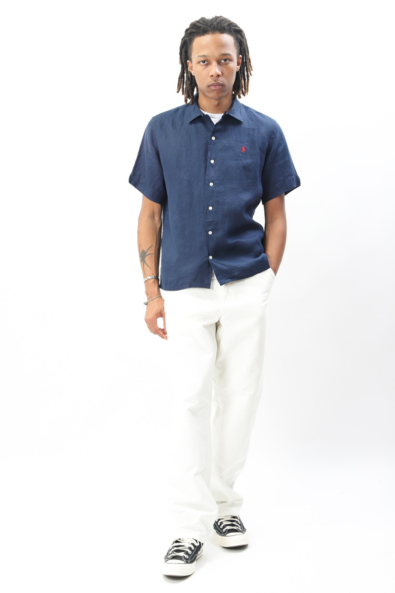 Classic fit s/s shirt linen Navy