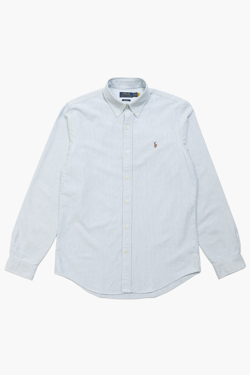 Custom fit oxford stripe shirt Blue/white