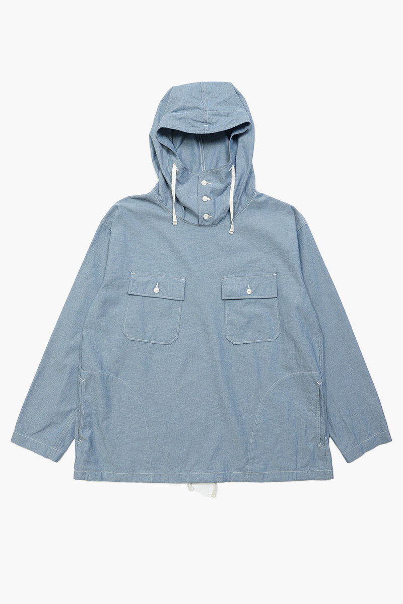 Engineered garments Cagoule shirt blue cotton Chambray - GRADUATE ...