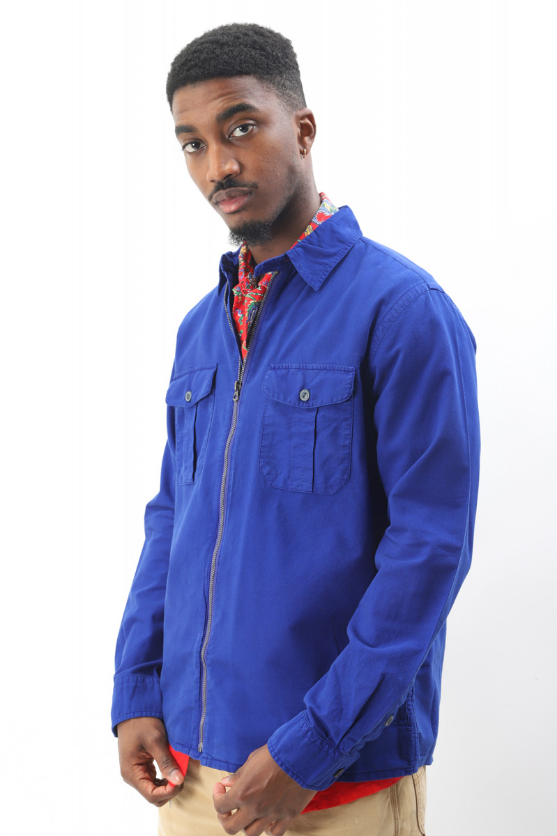 Classic fit polo zip overshirt Blue