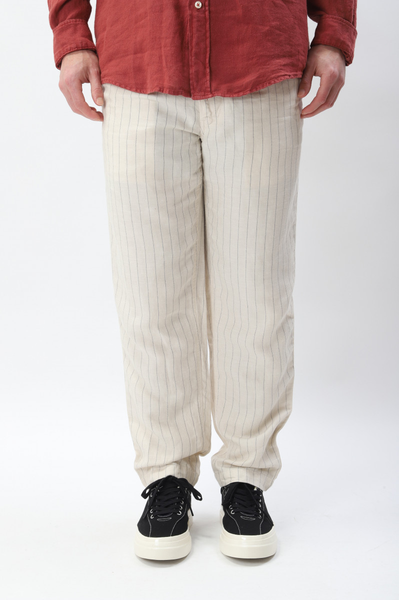 Tailored linen prepster pant Cream