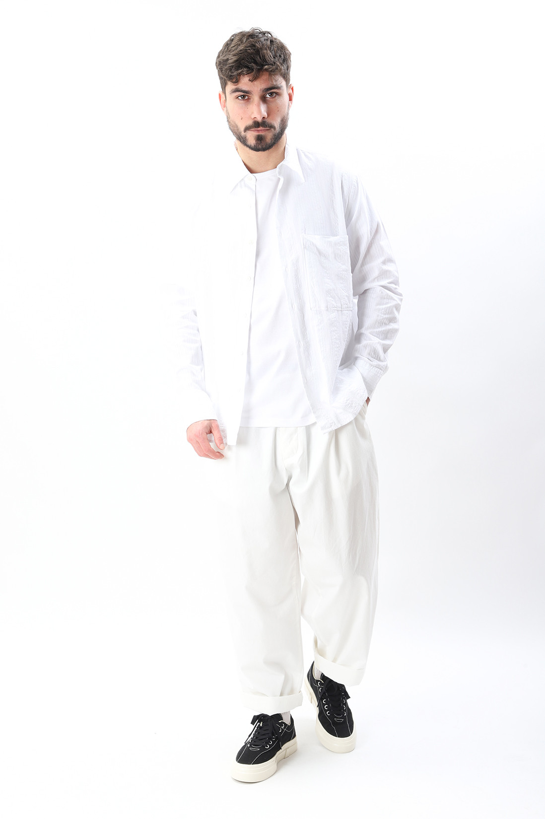 Pocket shirt cotton square White