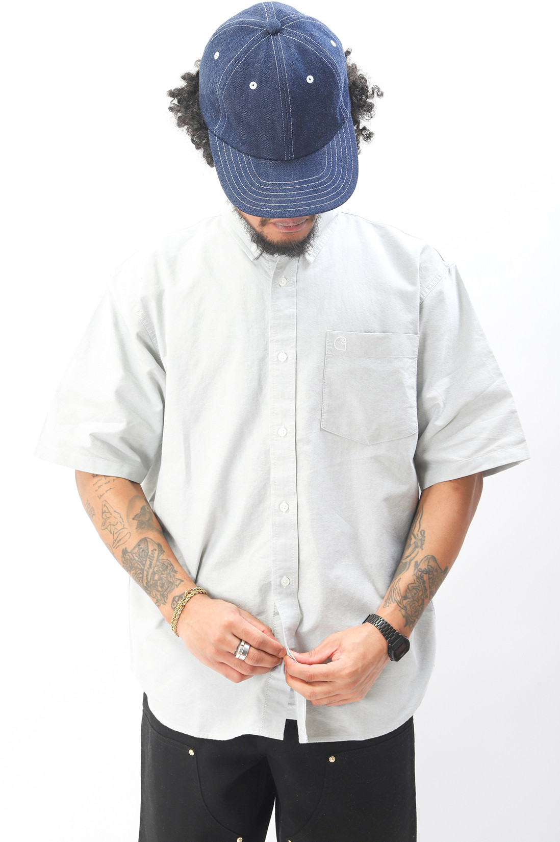 Carhartt wip S/s braxton shirt Yucca/white - GRADUATE STORE | EN