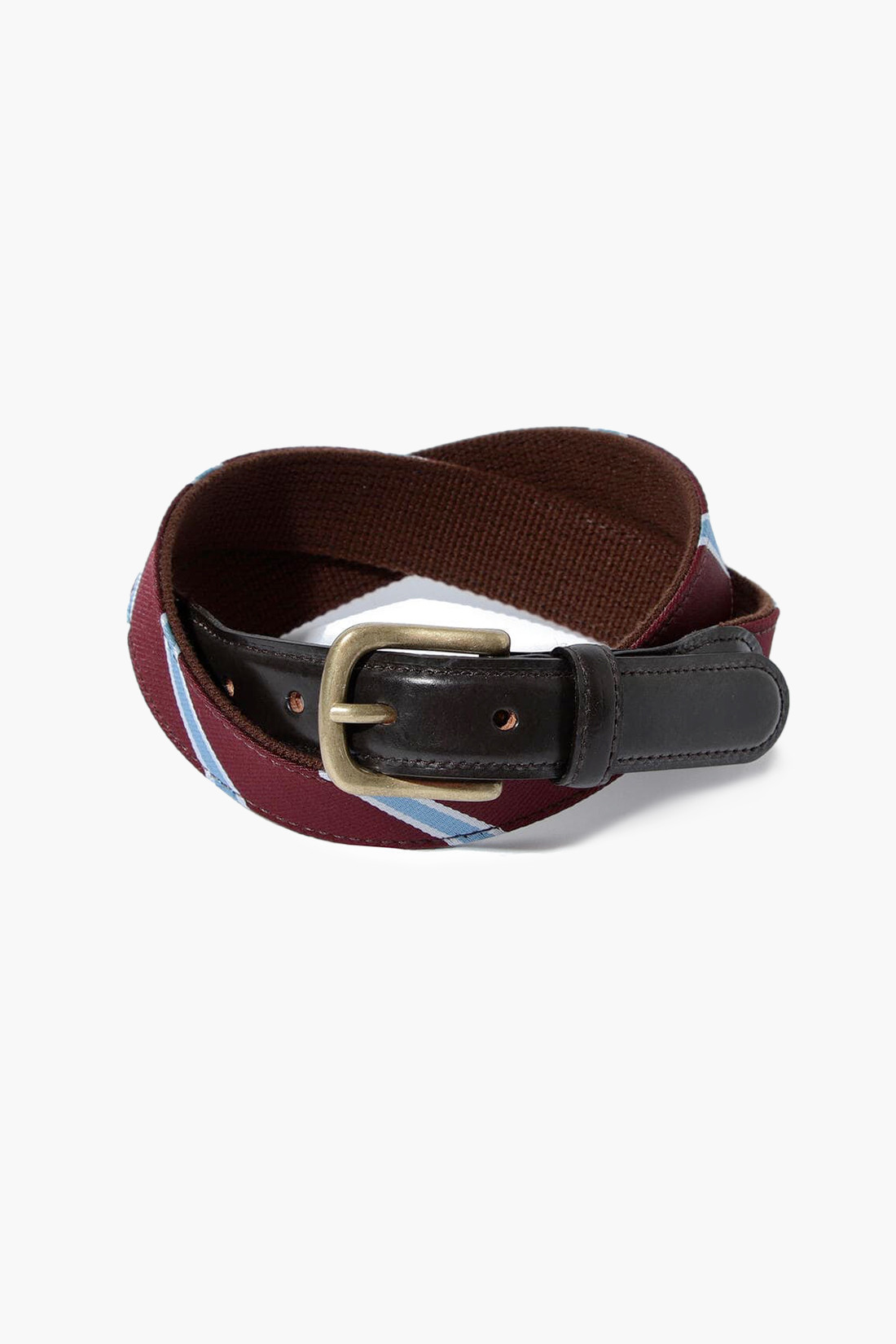 Leather tab ribbon belt Burgundy