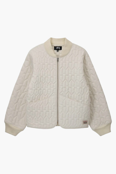 Stussy S quilted liner jacket Cream - GRADUATE STORE