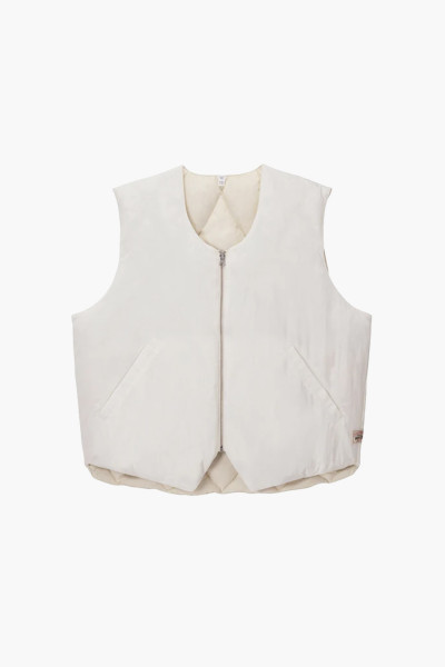 Stussy Reversible quilted vest Cream - GRADUATE STORE