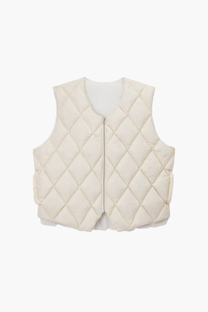 Reversible quilted vest Cream