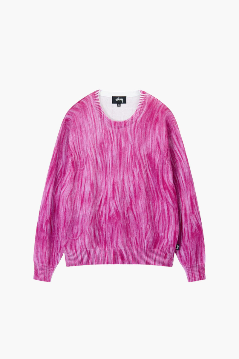 Stussy Printed fur sweater Pink - GRADUATE STORE