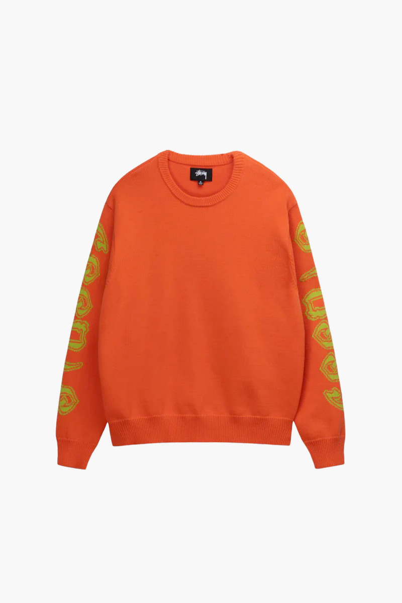 Stussy Sleeve logo sweater Orange - GRADUATE STORE
