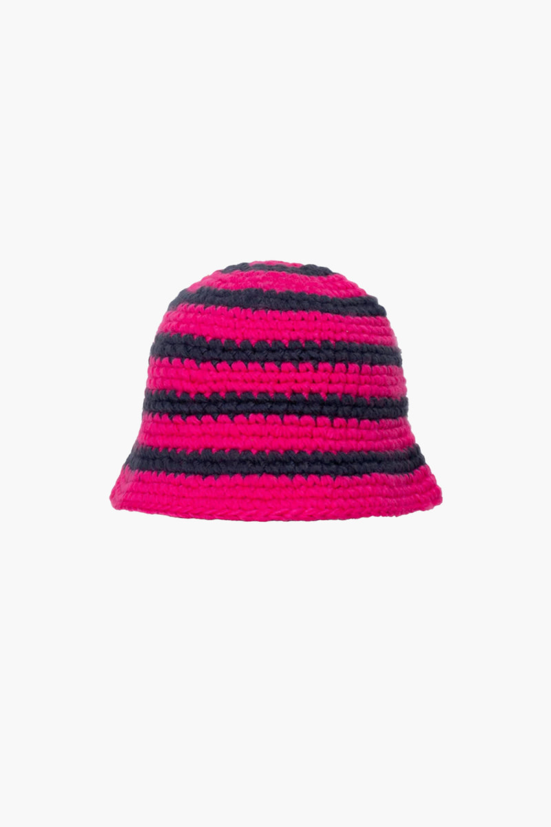 Swirl knit bucket hat Hot pink