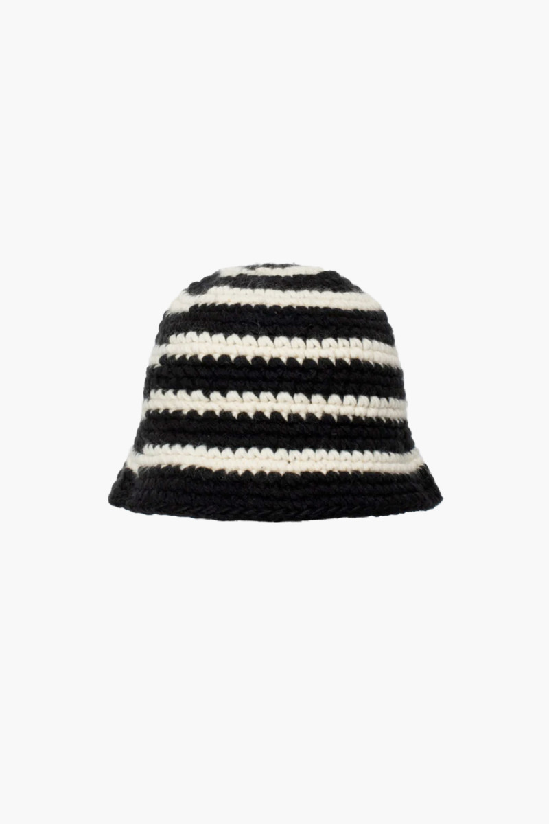 Swirl knit bucket hat Black